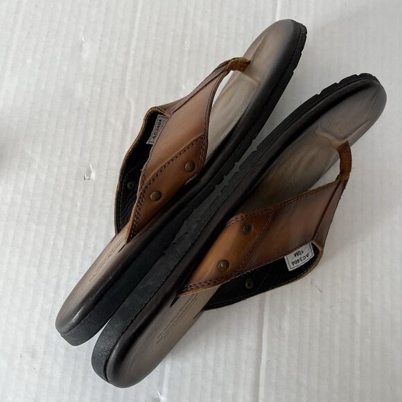 De La Rentis Handmade Leather Flip Flop Slip On Strap Sandals Mens 10 Vacation main image 13